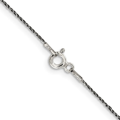 26 Inch Sterling Silver Ruthenium-Plated .75mm Twisted Tight Wheat Chain Necklace