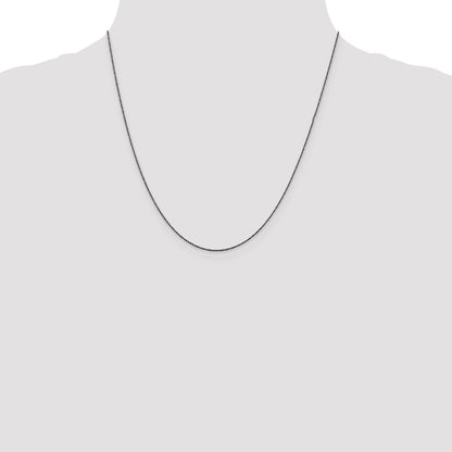 20 Inch Sterling Silver Ruthenium-Plated .75mm Twisted Tight Wheat Chain
