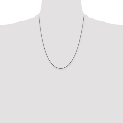 26 Inch Sterling Silver Ruthenium-Plated .75mm Twisted Tight Wheat Chain
