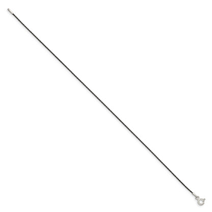 7 Inch Sterling Silver Ruthenium-Plated .75mm Twisted Tight Wheat Chain