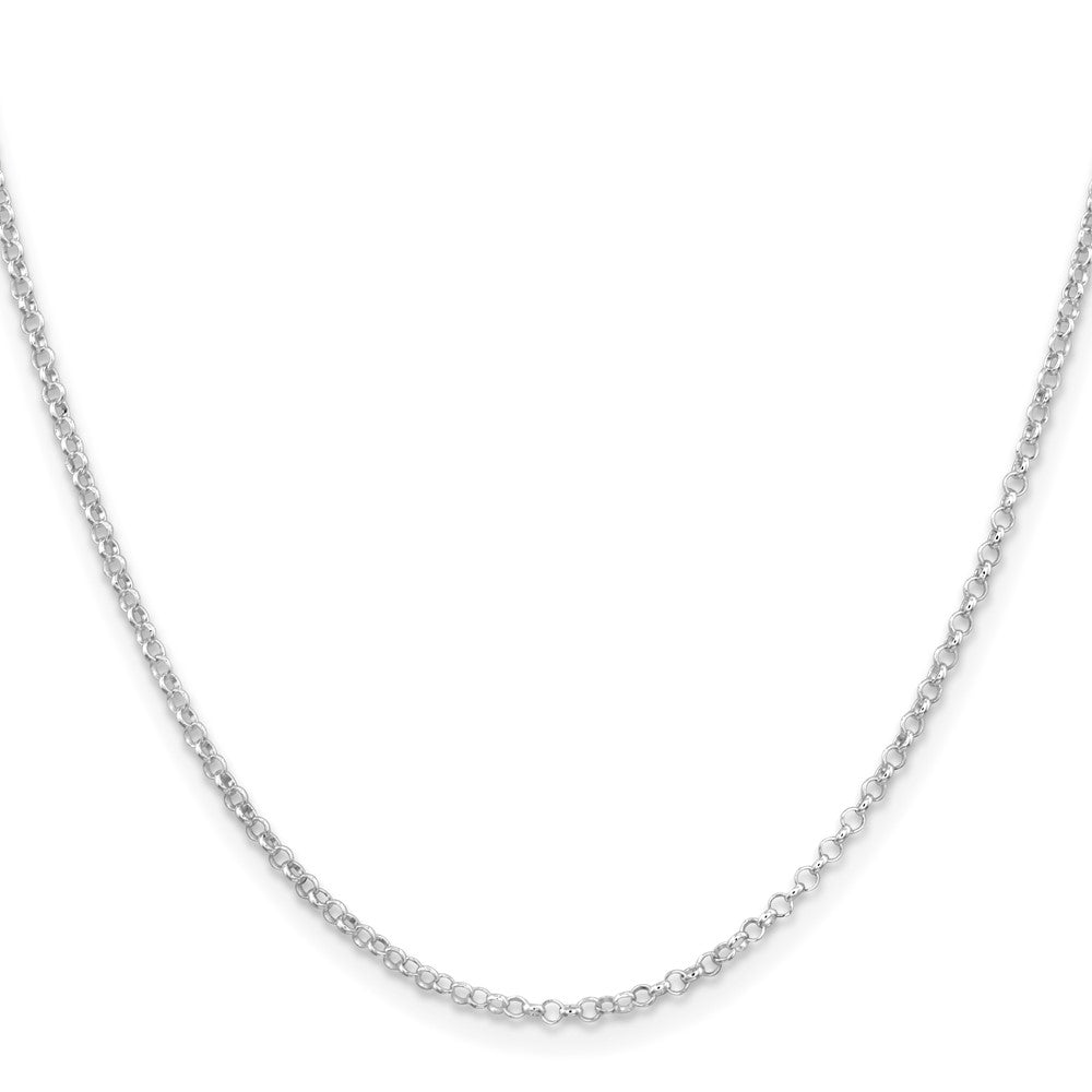 16 Inch Sterling Silver Rhodium-Plated 2mm Rolo Chain Necklace