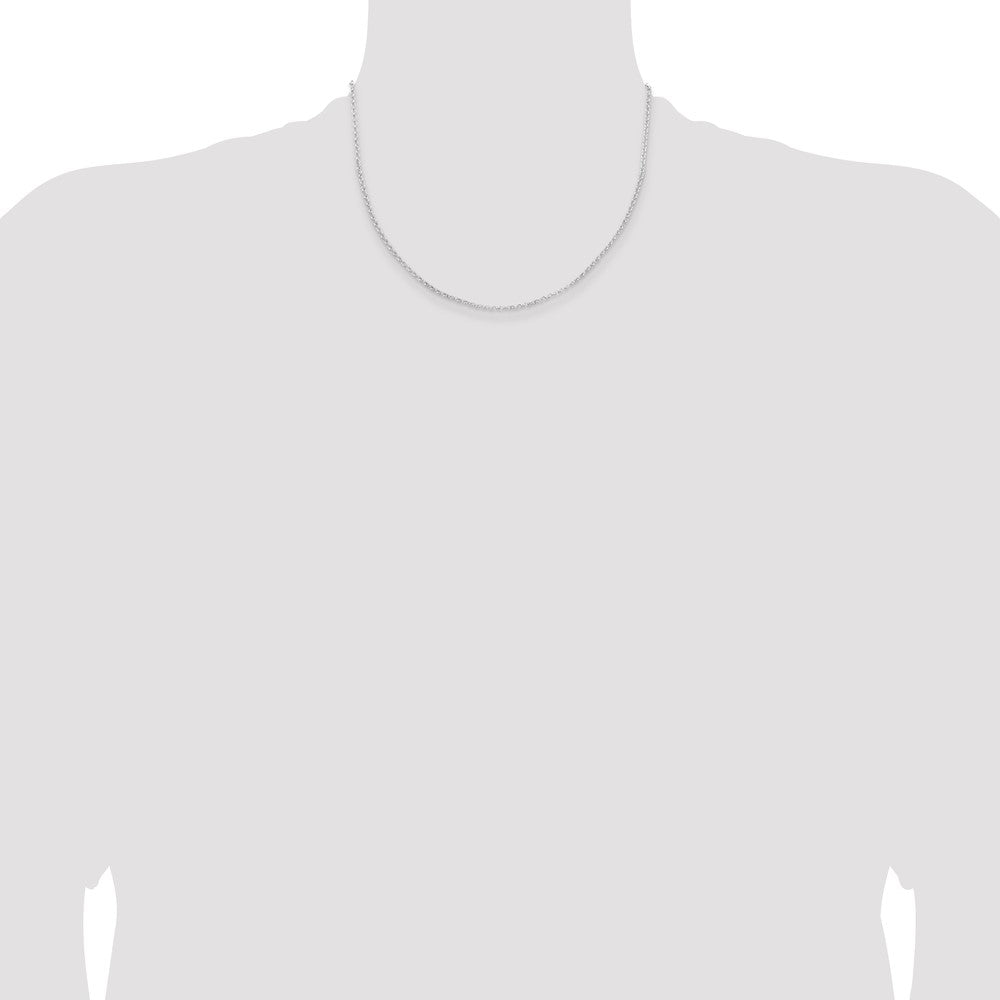 18 Inch Sterling Silver Rhodium-Plated 2mm Rolo Chain Necklace