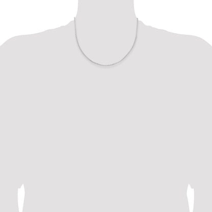 18 Inch Sterling Silver Rhodium-Plated 2mm Rolo Chain Necklace