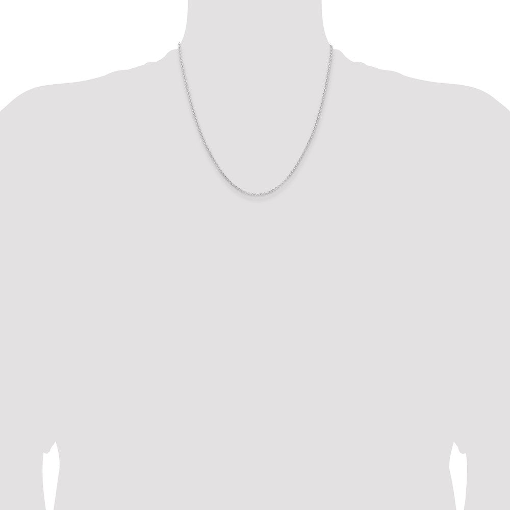 20 Inch Sterling Silver Rhodium-Plated 2mm Rolo Chain Necklace
