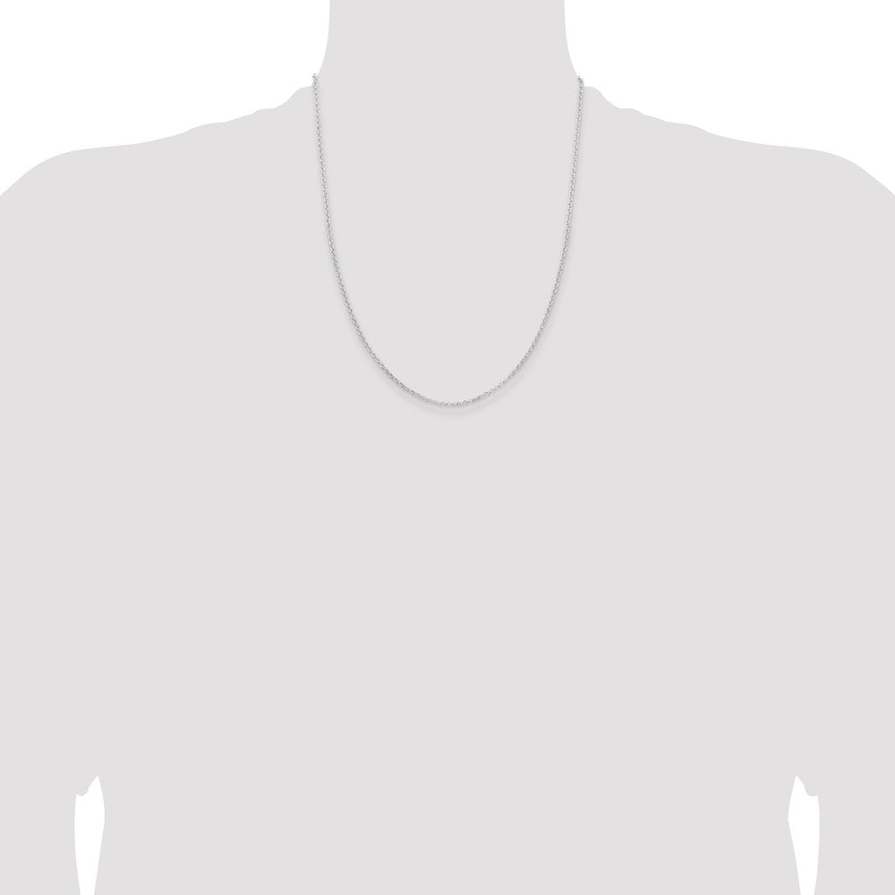 22 Inch Sterling Silver Rhodium-Plated 2mm Rolo Chain Necklace
