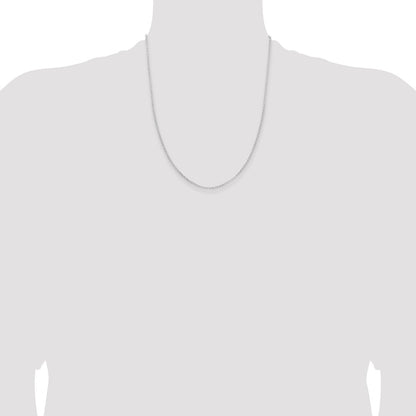 22 Inch Sterling Silver Rhodium-Plated 2mm Rolo Chain Necklace