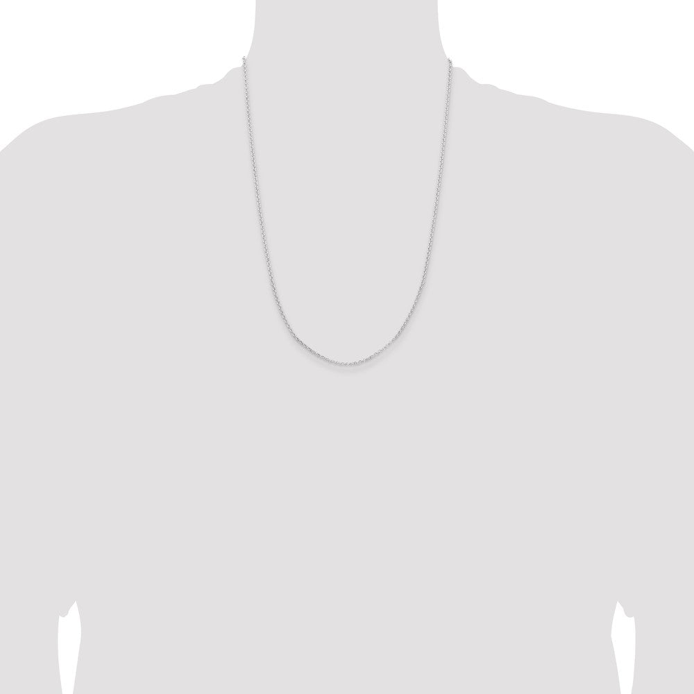24 Inch Sterling Silver Rhodium-Plated 2mm Rolo Chain Necklace