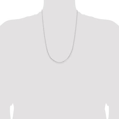 24 Inch Sterling Silver Rhodium-Plated 2mm Rolo Chain Necklace