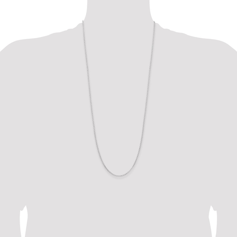 30 Inch Sterling Silver Rhodium-Plated 2mm Rolo Chain Necklace