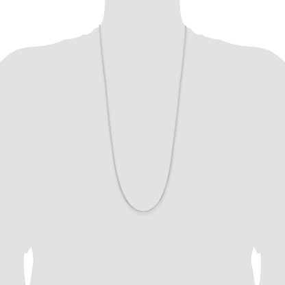 30 Inch Sterling Silver Rhodium-Plated 2mm Rolo Chain Necklace