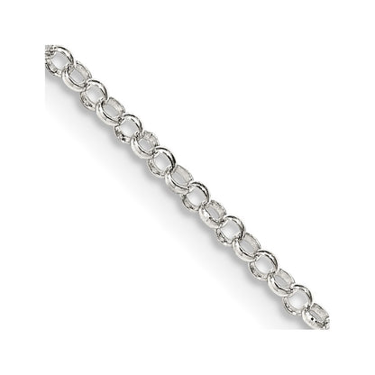 18 Inch Sterling Silver 2mm Rolo Chain Necklace