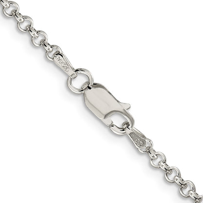 42 Inch Sterling Silver 2.8mm Rolo Chain Necklace