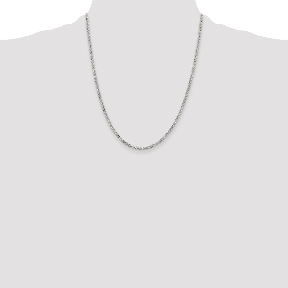 22 Inch Sterling Silver 2.8mm Rolo Chain Necklace