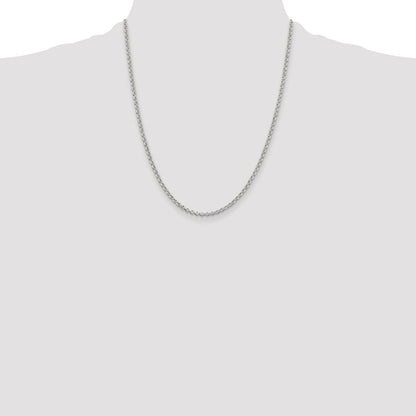 22 Inch Sterling Silver 2.8mm Rolo Chain Necklace