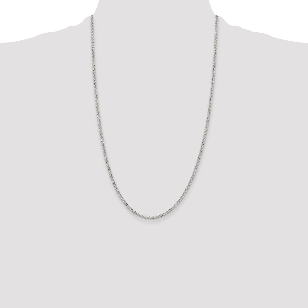 26 Inch Sterling Silver 2.8mm Rolo Chain Necklace