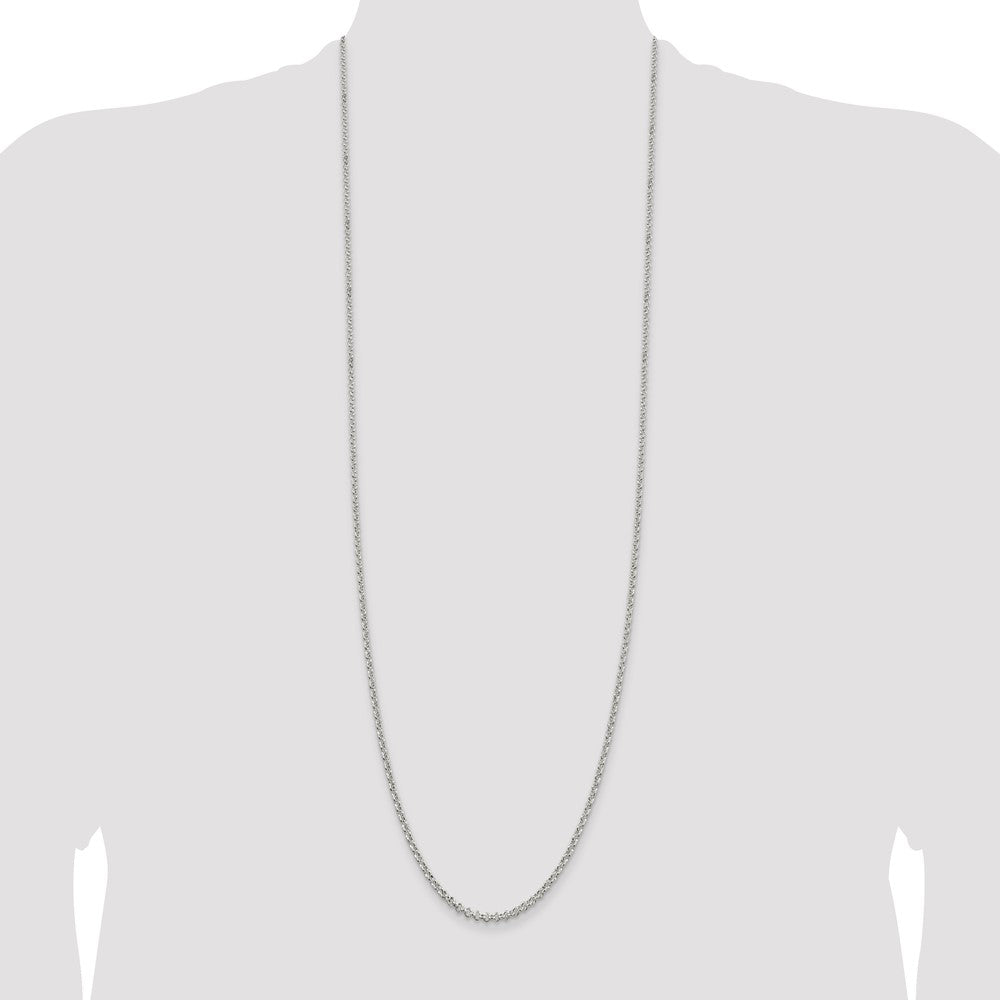 36 Inch Sterling Silver 2.5mm Rolo Chain Necklace