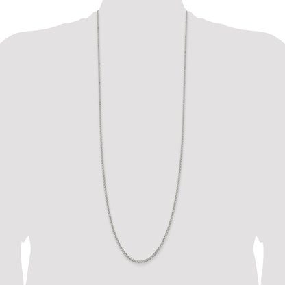 36 Inch Sterling Silver 2.5mm Rolo Chain Necklace