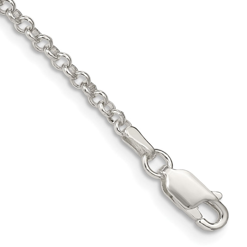 9 Inch Sterling Silver 2.8mm Rolo Chain Anklet