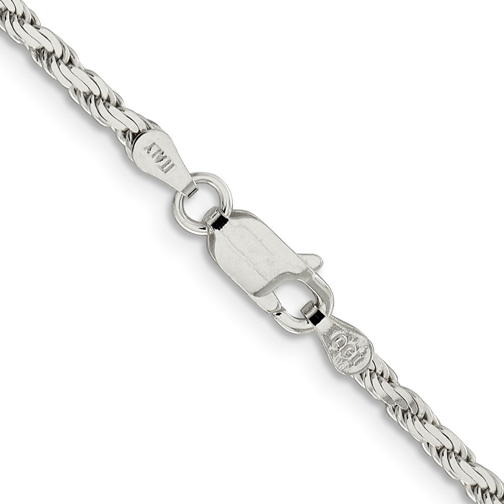 24 Inch Sterling Silver 2.5mm Flat Rope Chain Necklace