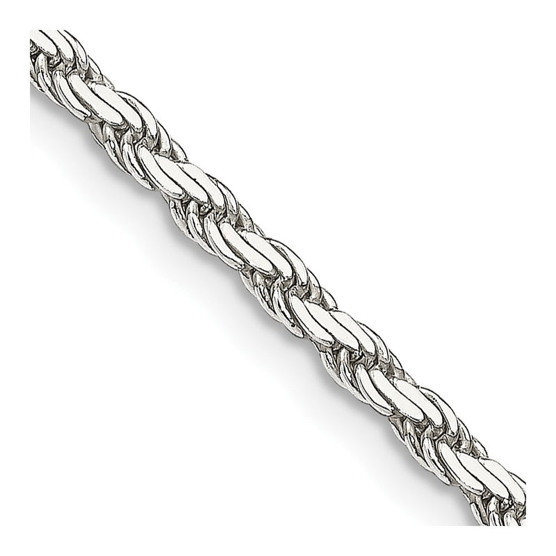 26 Inch Sterling Silver 2.5mm Flat Rope Chain Necklace