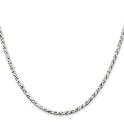 24 Inch Sterling Silver 3.1mm Flat Rope Chain Necklace