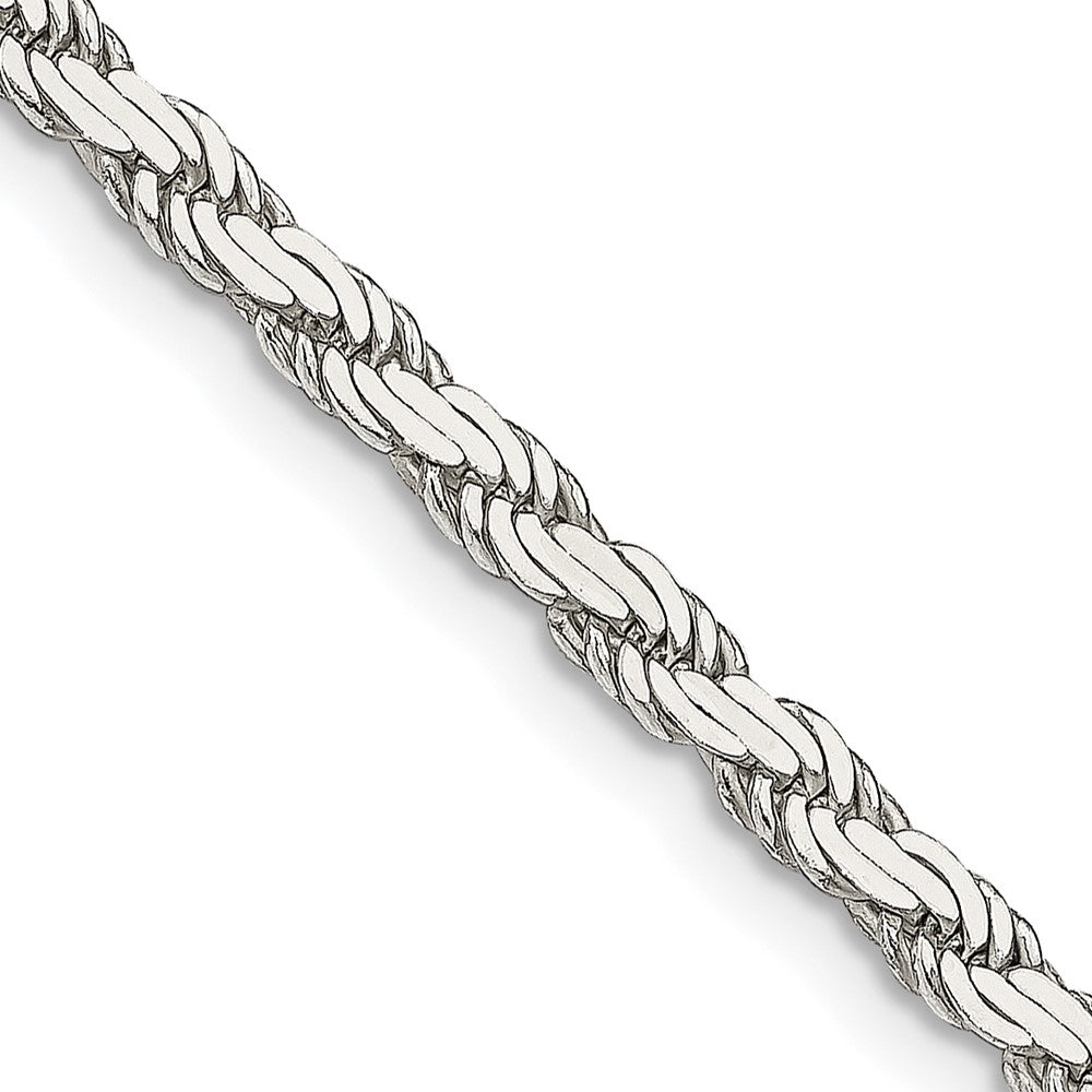 16 Inch Sterling Silver 3.1mm Flat Rope Chain Necklace