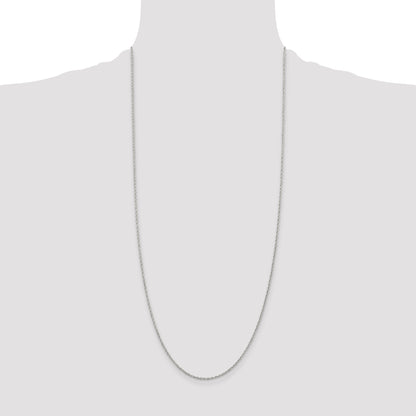 30 Inch Sterling Silver 1.6mm Loose Rope Chain Necklace
