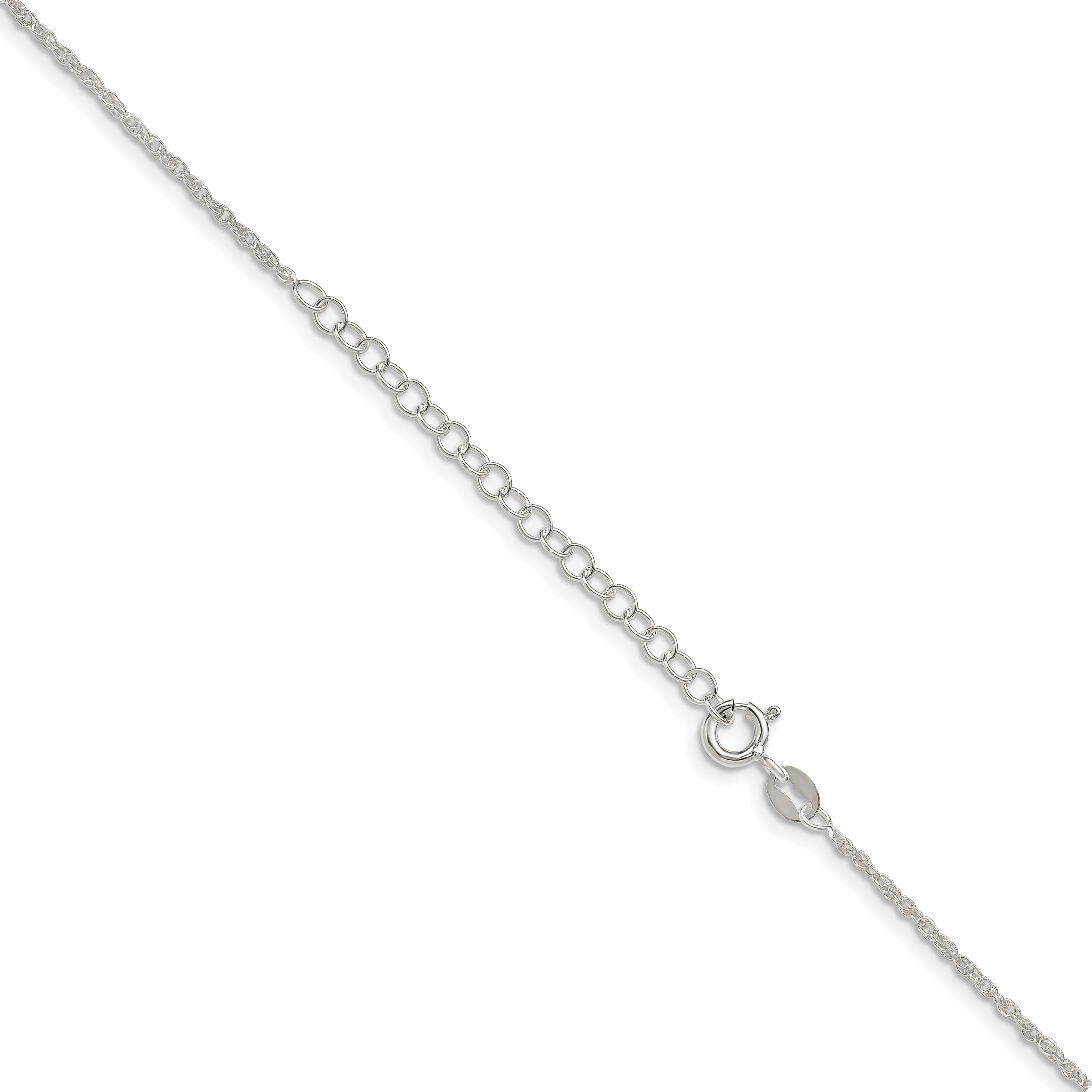 18 Inch Sterling Silver 1.6mm Loose Rope Chain W/2In Ext.