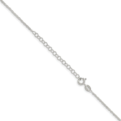 18 Inch Sterling Silver 1.6mm Loose Rope Chain W/2In Ext.