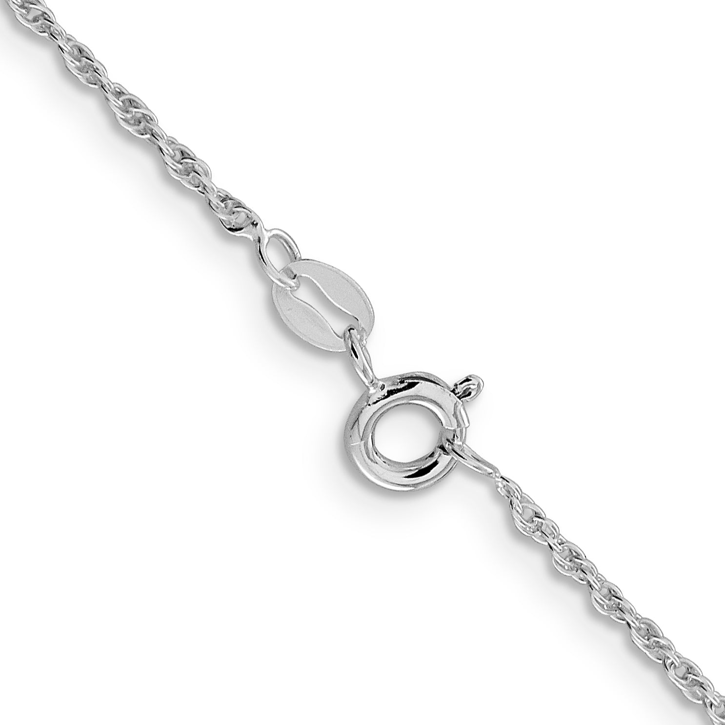 24 Inch Sterling Silver Rhodium-Plated 1.6mm Loose Rope Chain Necklace