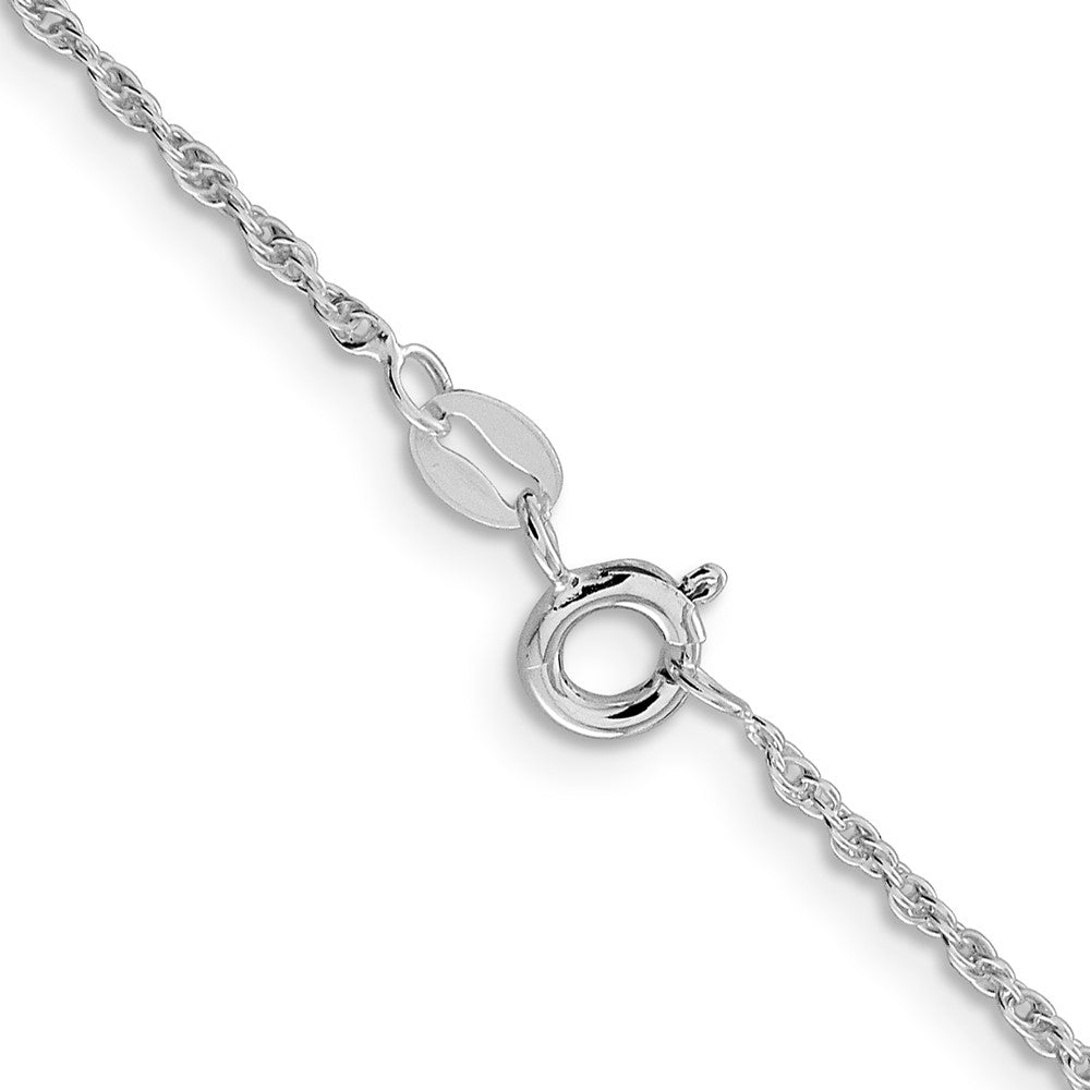 16 Inch Sterling Silver Rhodium-Plated 1.6mm Loose Rope Chain Necklace
