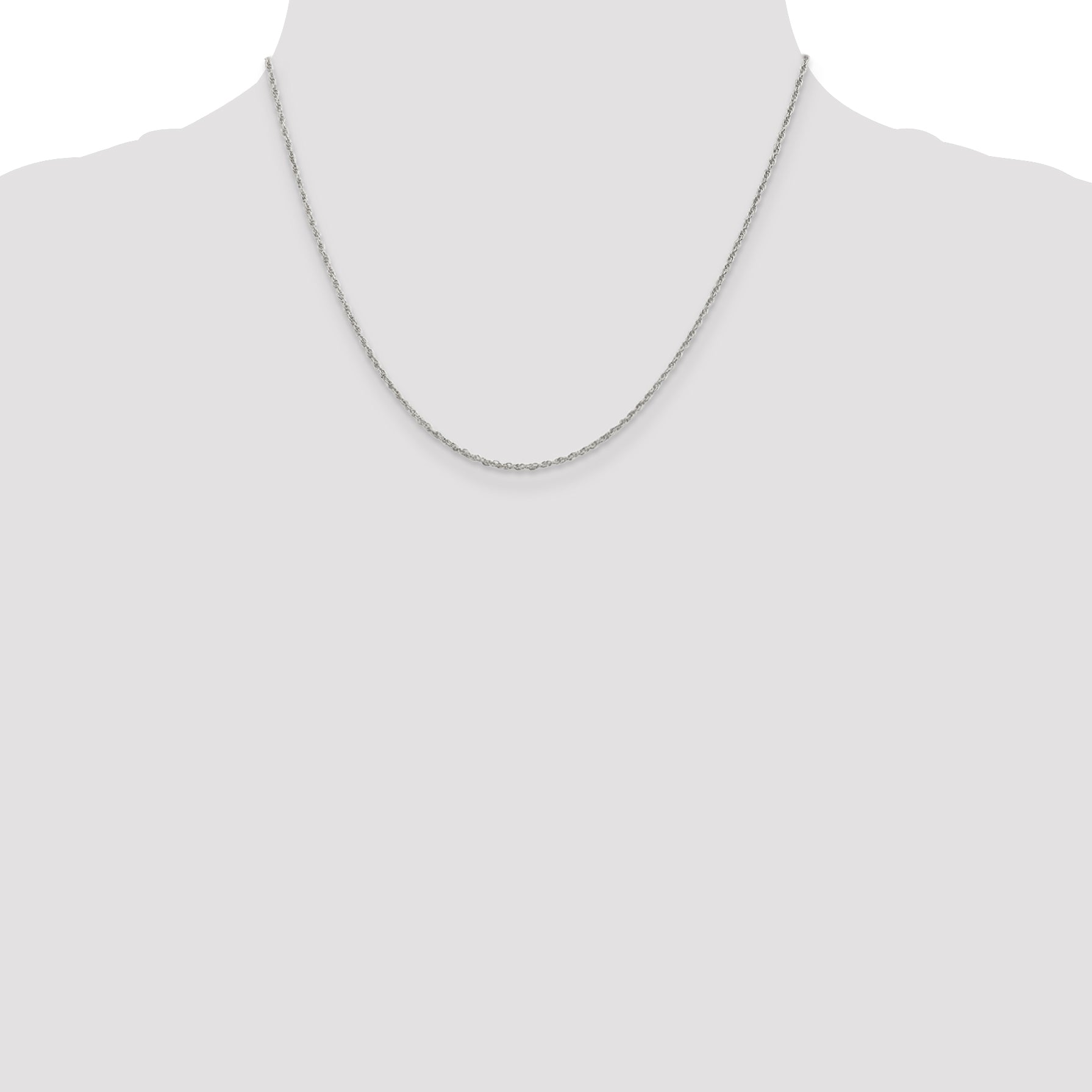 18 Inch Sterling Silver Rhodium-Plated 1.6mm Loose Rope Chain Necklace