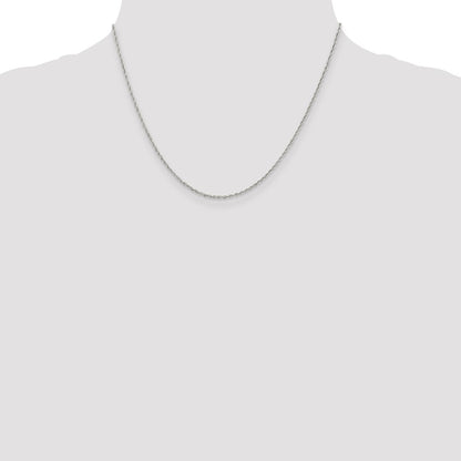 18 Inch Sterling Silver Rhodium-Plated 1.6mm Loose Rope Chain Necklace
