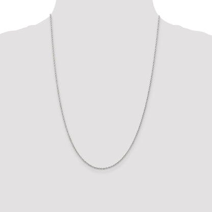 24 Inch Sterling Silver Rhodium-Plated 1.6mm Loose Rope Chain Necklace