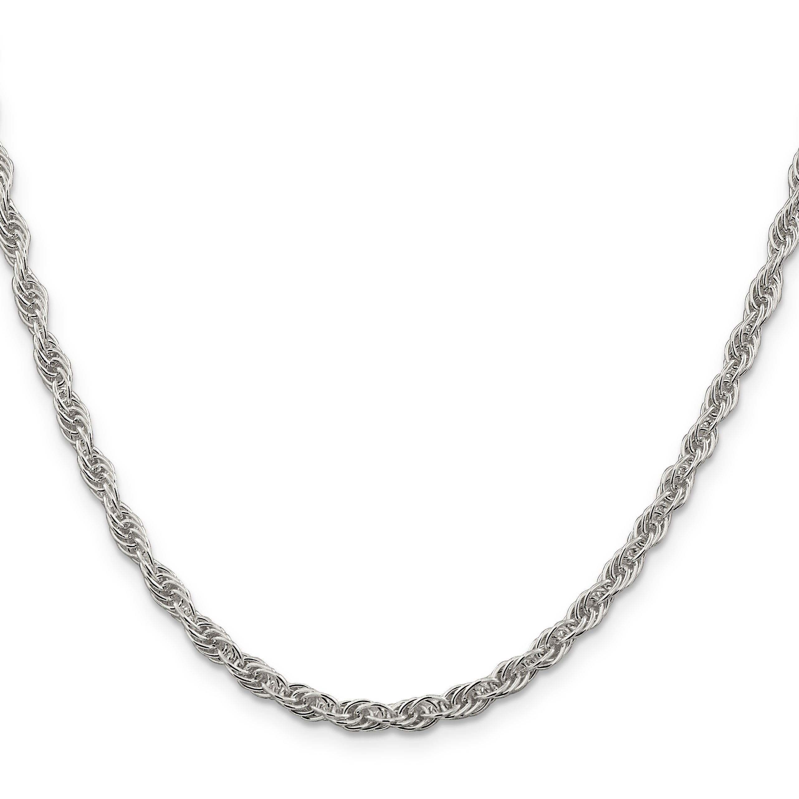 30 Inch Sterling Silver 3.8mm Loose Rope Chain Necklace
