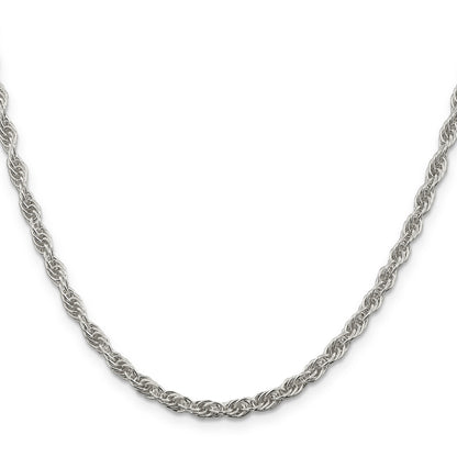 30 Inch Sterling Silver 3.8mm Loose Rope Chain Necklace
