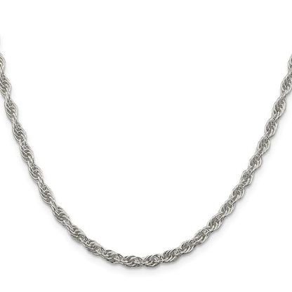 30 Inch Sterling Silver 3.8mm Loose Rope Chain Necklace