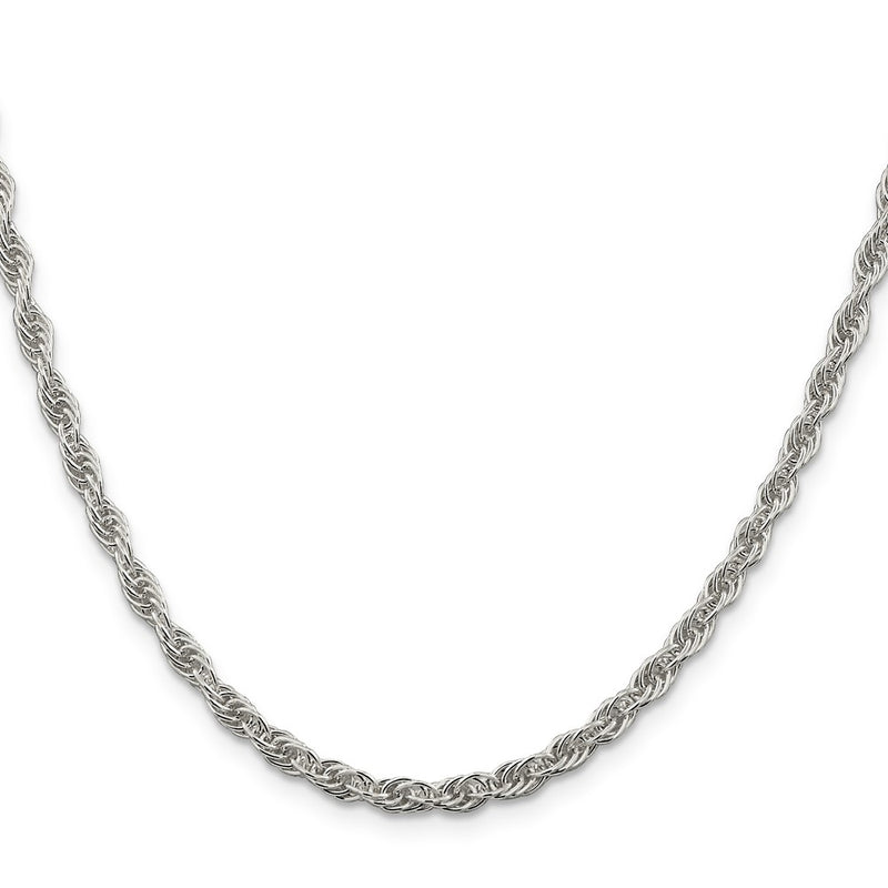 30 Inch Sterling Silver 3.8mm Loose Rope Chain Necklace