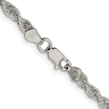 20 Inch Sterling Silver 3.8mm Loose Rope Chain Necklace