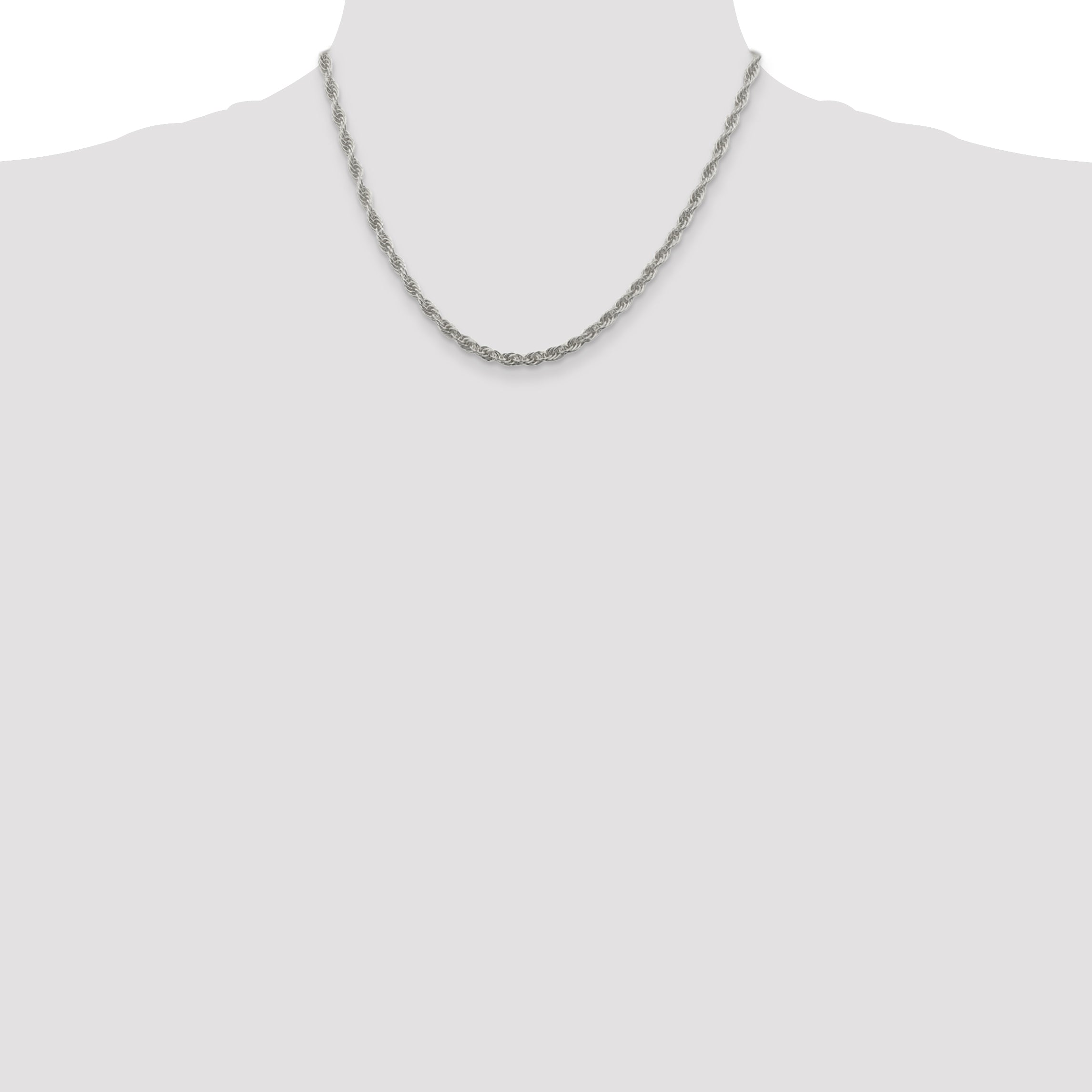 18 Inch Sterling Silver 3.8mm Loose Rope Chain Necklace