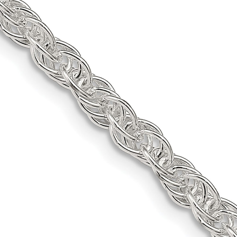 16 Inch Sterling Silver 3.8mm Loose Rope Chain Necklace