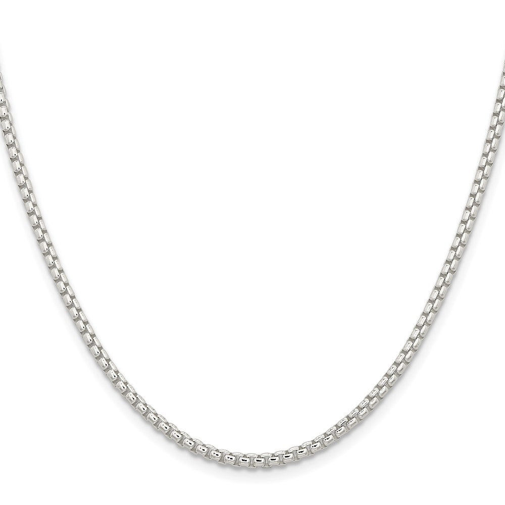 30 Inch Sterling Silver 2.6mm Round Box Chain Necklace