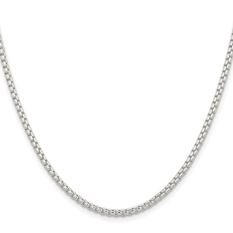 30 Inch Sterling Silver 2.6mm Round Box Chain Necklace