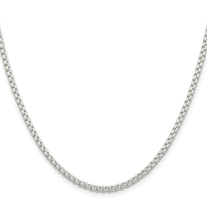 22 Inch Sterling Silver 2.6mm Round Box Chain Necklace