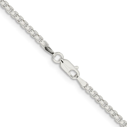 20 Inch Sterling Silver 2.6mm Round Box Chain Necklace