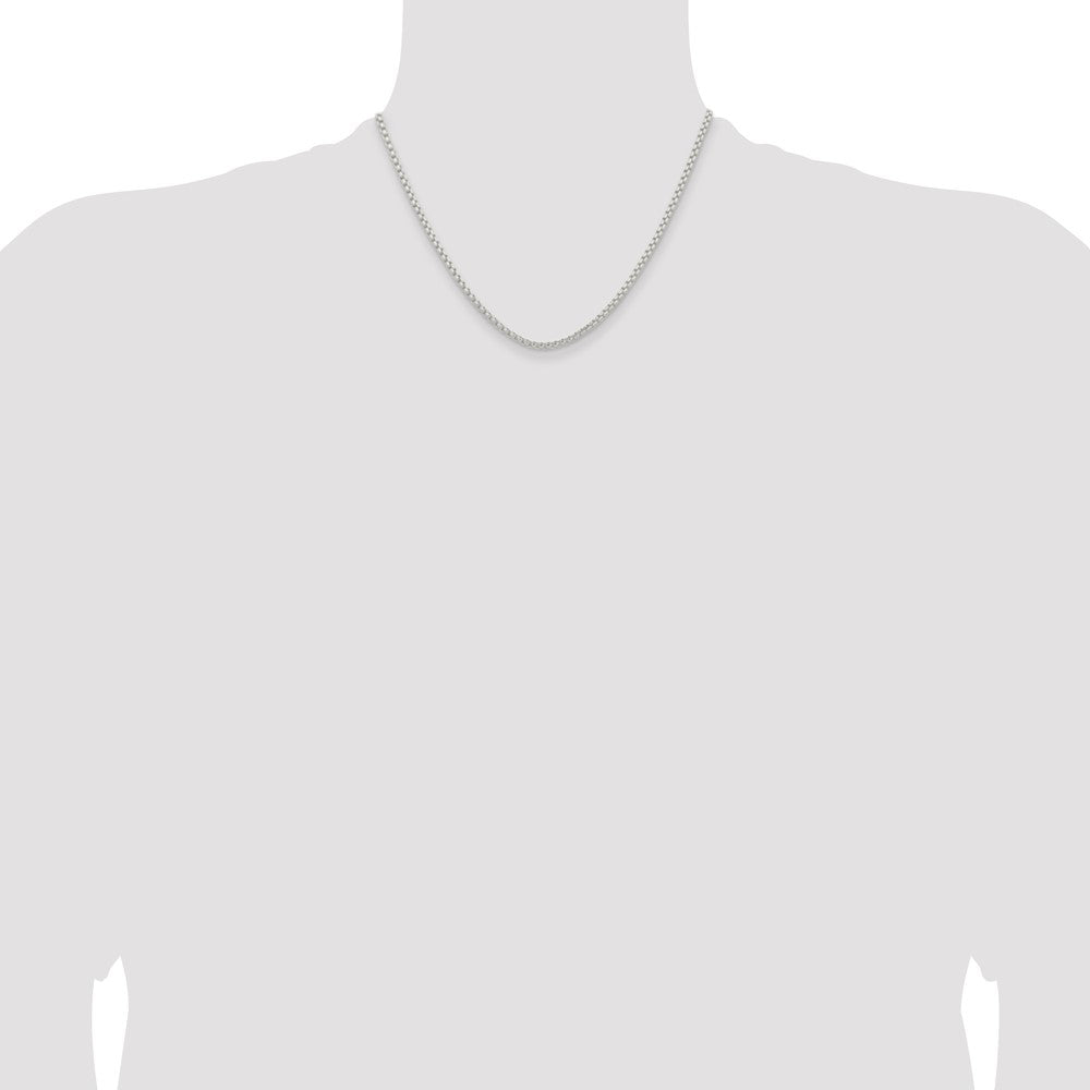 18 Inch Sterling Silver 2.6mm Round Box Chain Necklace