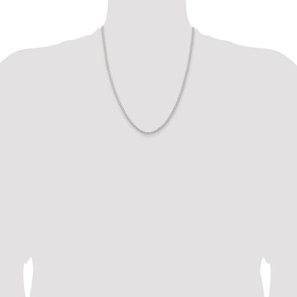 22 Inch Sterling Silver 2.6mm Round Box Chain Necklace