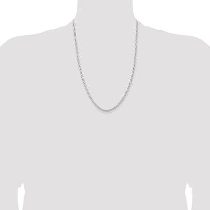 24 Inch Sterling Silver 2.6mm Round Box Chain Necklace