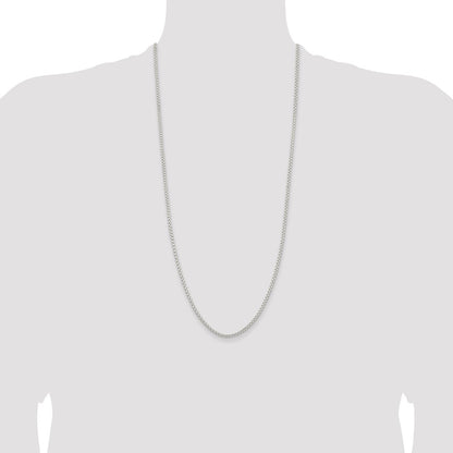 30 Inch Sterling Silver 2.6mm Round Box Chain Necklace