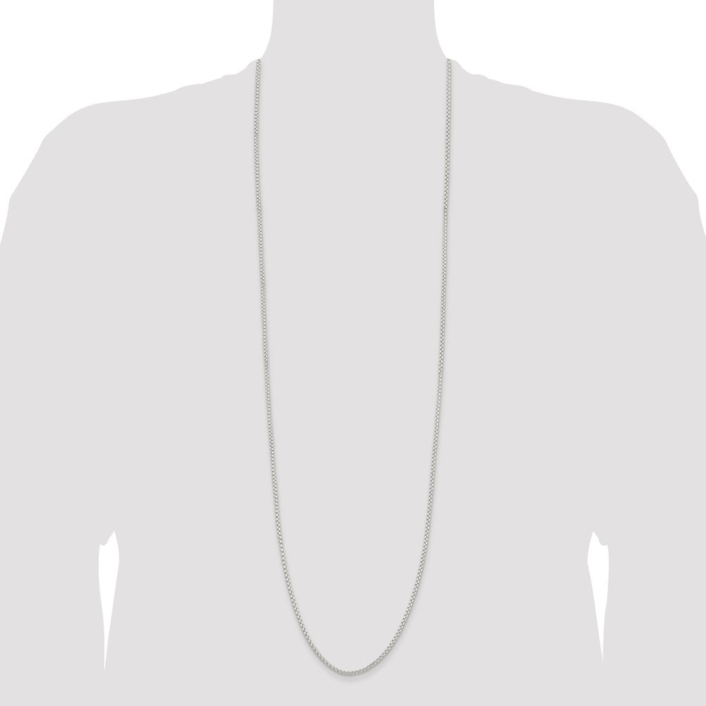 42 Inch Sterling Silver 2.6mm Round Box Chain Necklace